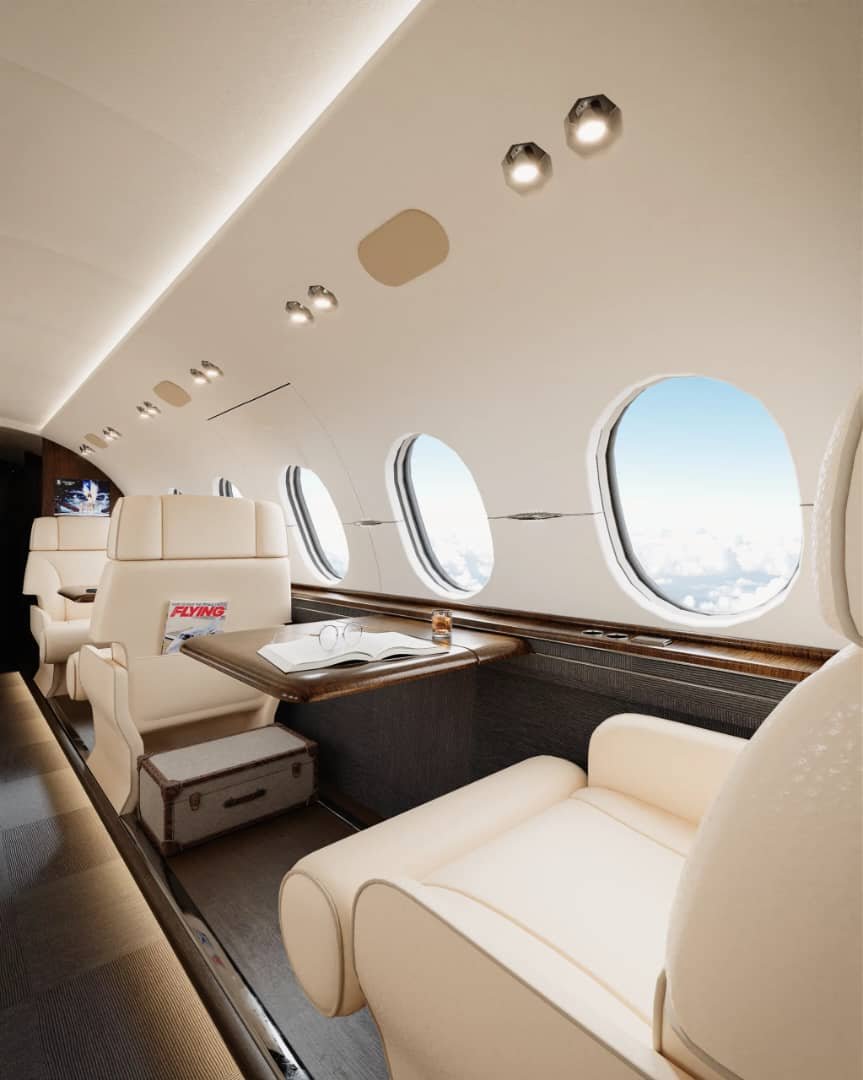 Intérieur cabine jet privé